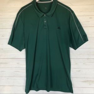 Green Adidas Button-Up Collared T-Shirt